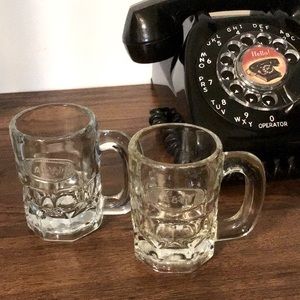 A&W vintage baby rootbeer mugs pair embossed old school little tiny original 70s